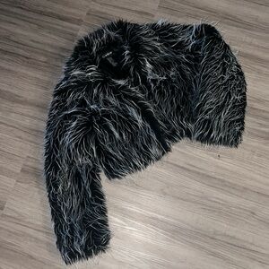 bebe faux fur crop jacket